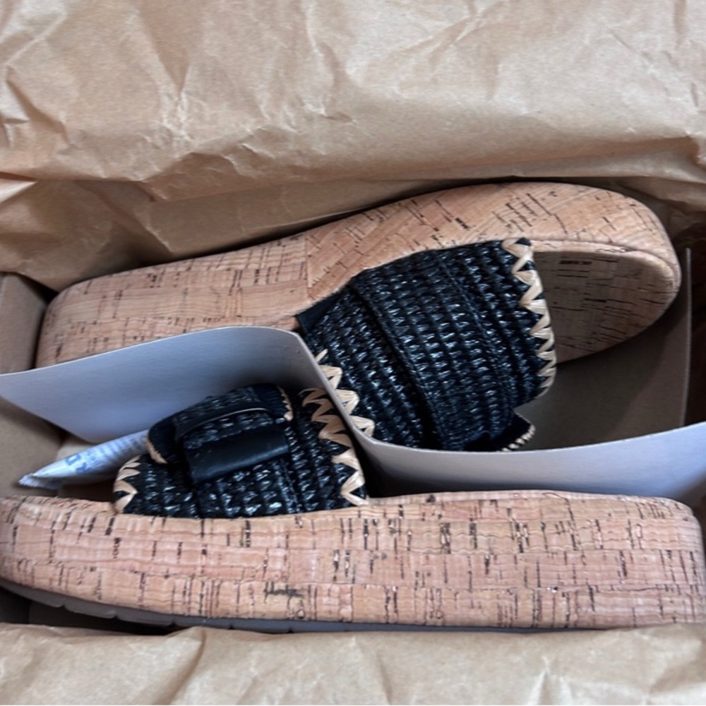 Earth Tan Sandal Black and Tan Slip On